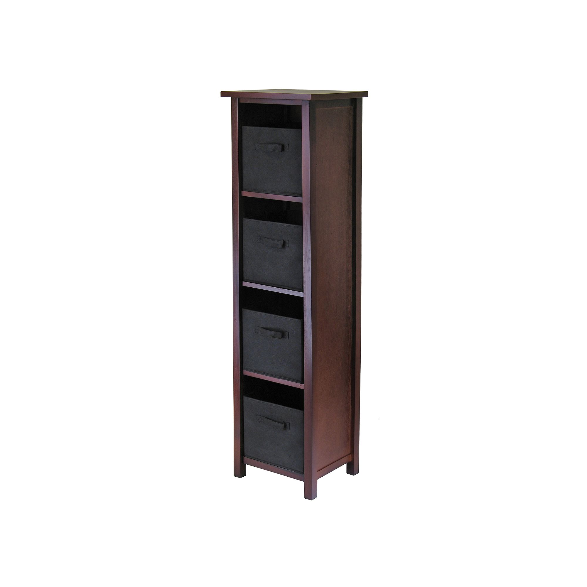 Winsome Verona 4-Tier Storage Shelf, Brown Black