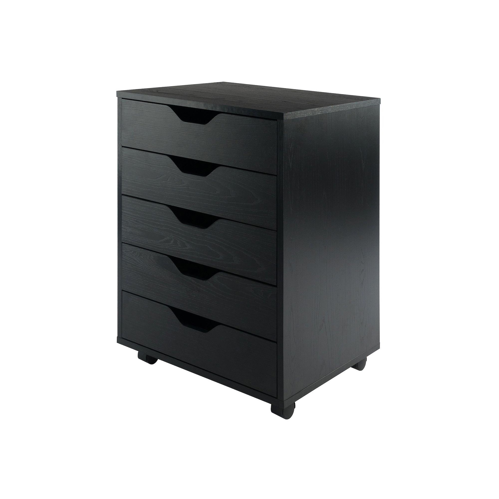 Winsome Halifax 5-Drawer Mobile File Cabinet, Black
