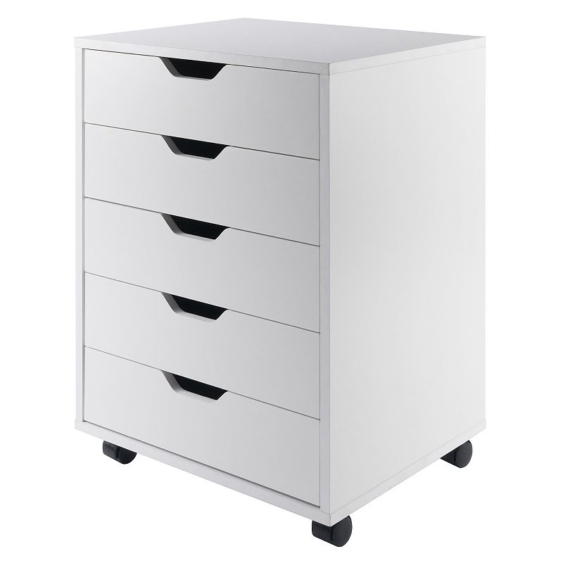 Winsome Halifax 5-Drawer Mobile File Cabinet, White, Furniture