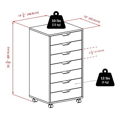 Winsome Halifax 7-Drawer Mobile File Cabinet