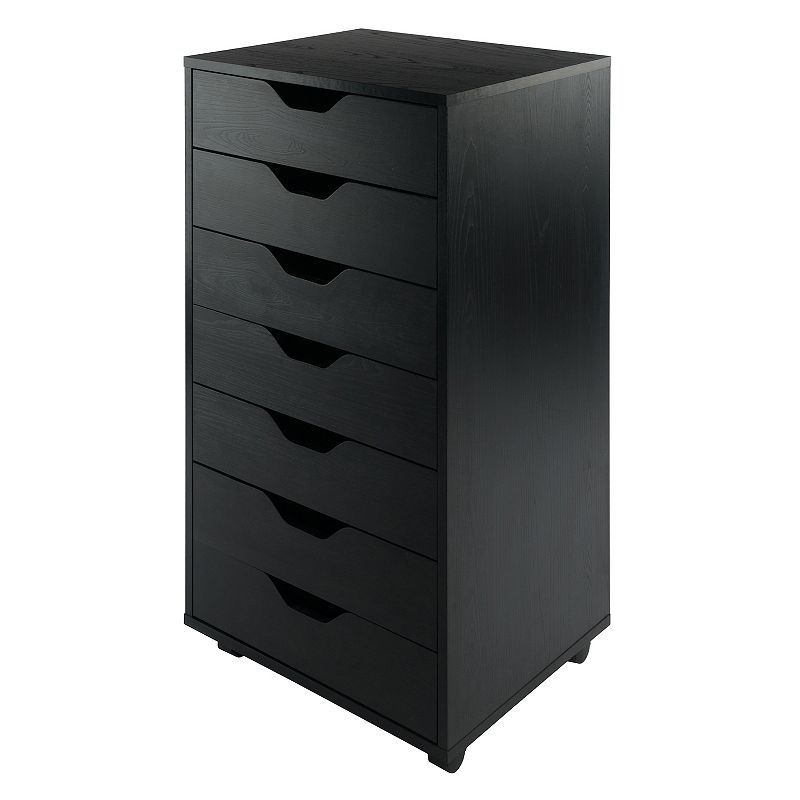 Winsome Halifax 7-Drawer Mobile File Cabinet, Black, Furniture