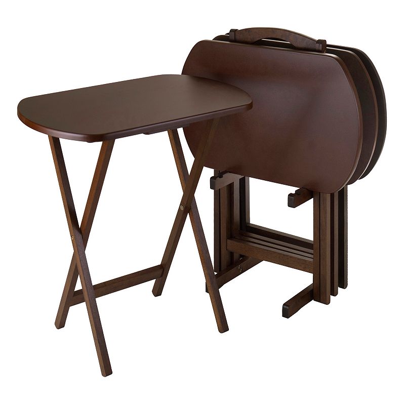 93446715 Winsome 5-pc. TV Tray Table Set, Brown, Furniture sku 93446715
