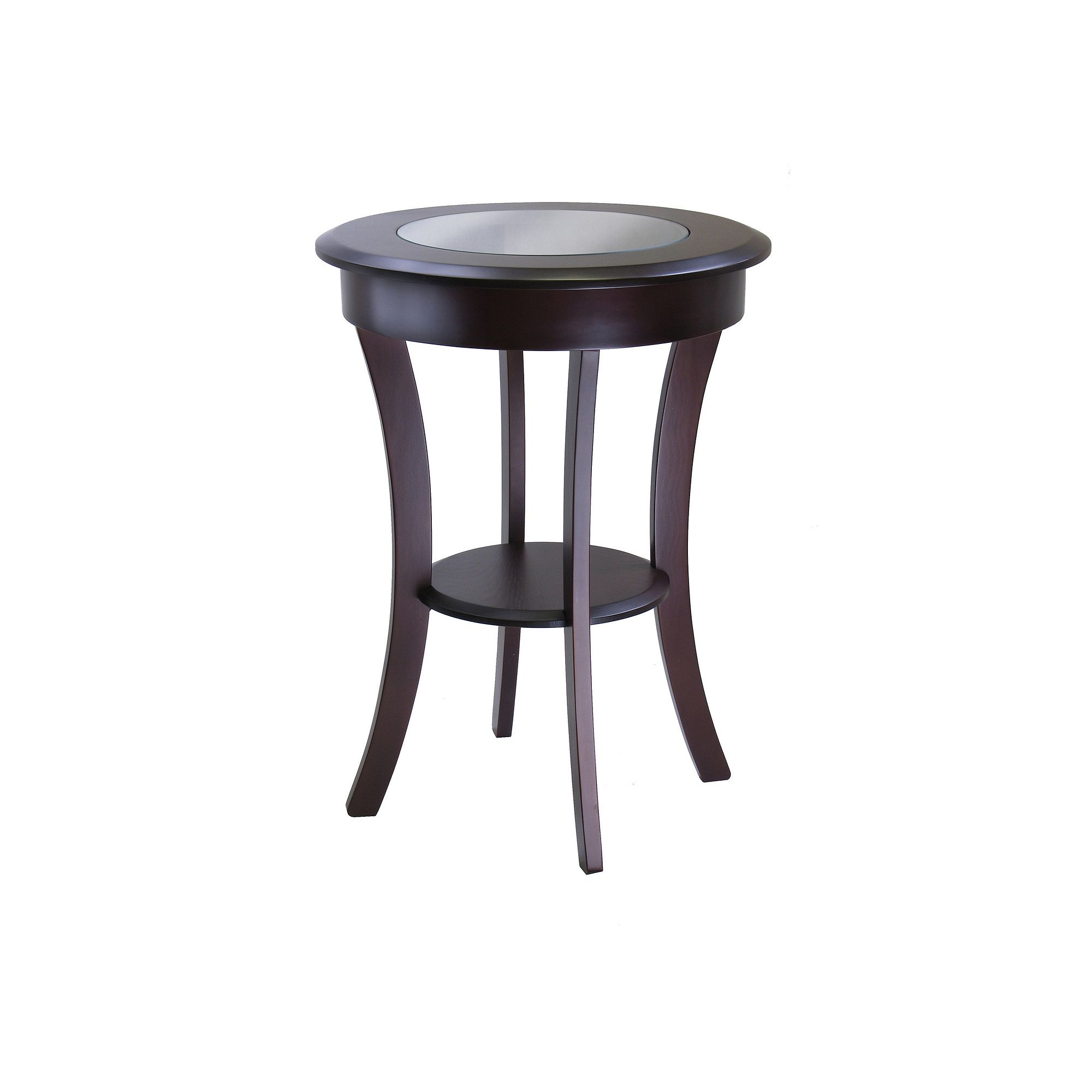 Winsome Cassie Round Accent Table, Cappuccino