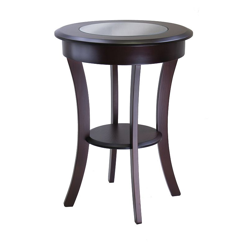 93446776 Winsome Cassie Round Accent Table, Brown, Furnitur sku 93446776