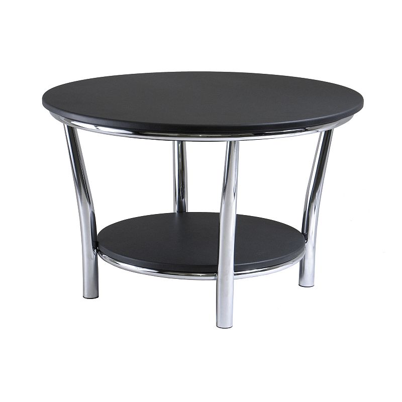 Winsome Maya Round Coffee Table, Black, Furniture