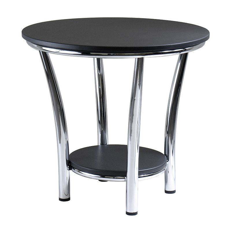 Winsome Maya Round End Table, Black, Furniture