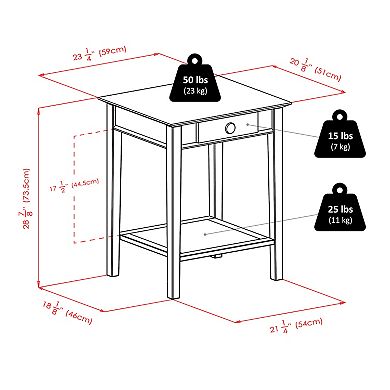 Winsome Studio End/Printer Table