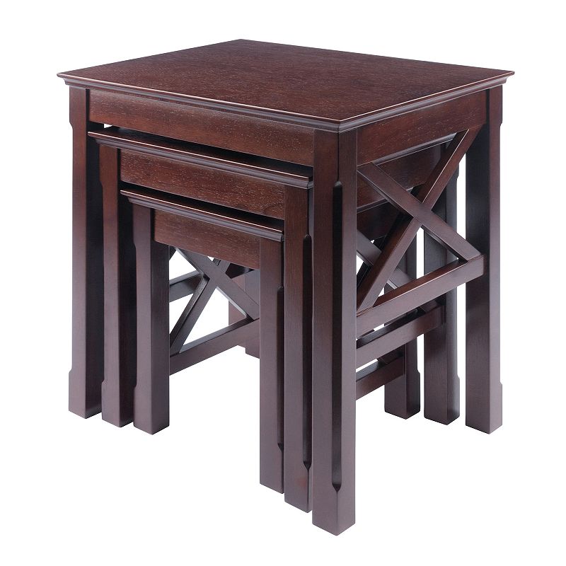 Winsome Xola 3-Piece Nesting Table Set, Brown, Furniture