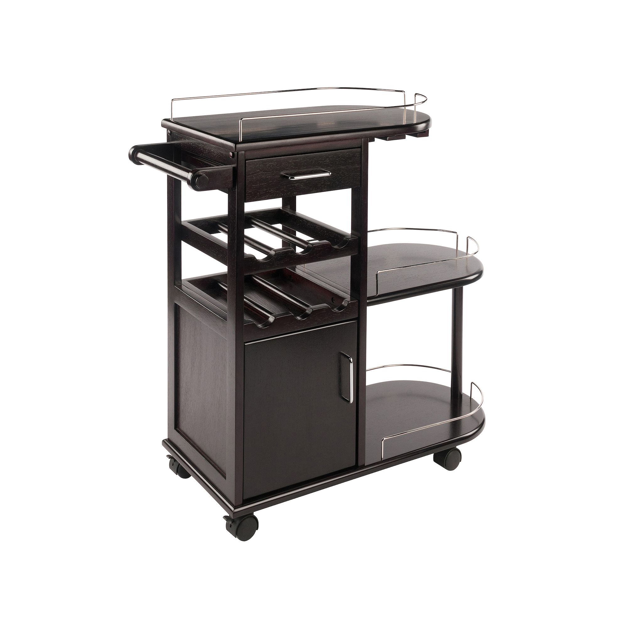 Winsome Entertainment Cart, Dark Brown