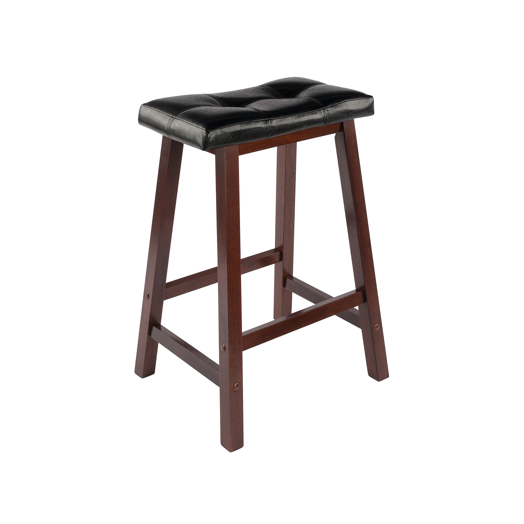 Winsome Mona Cushion Saddle Stool, Antique Brown