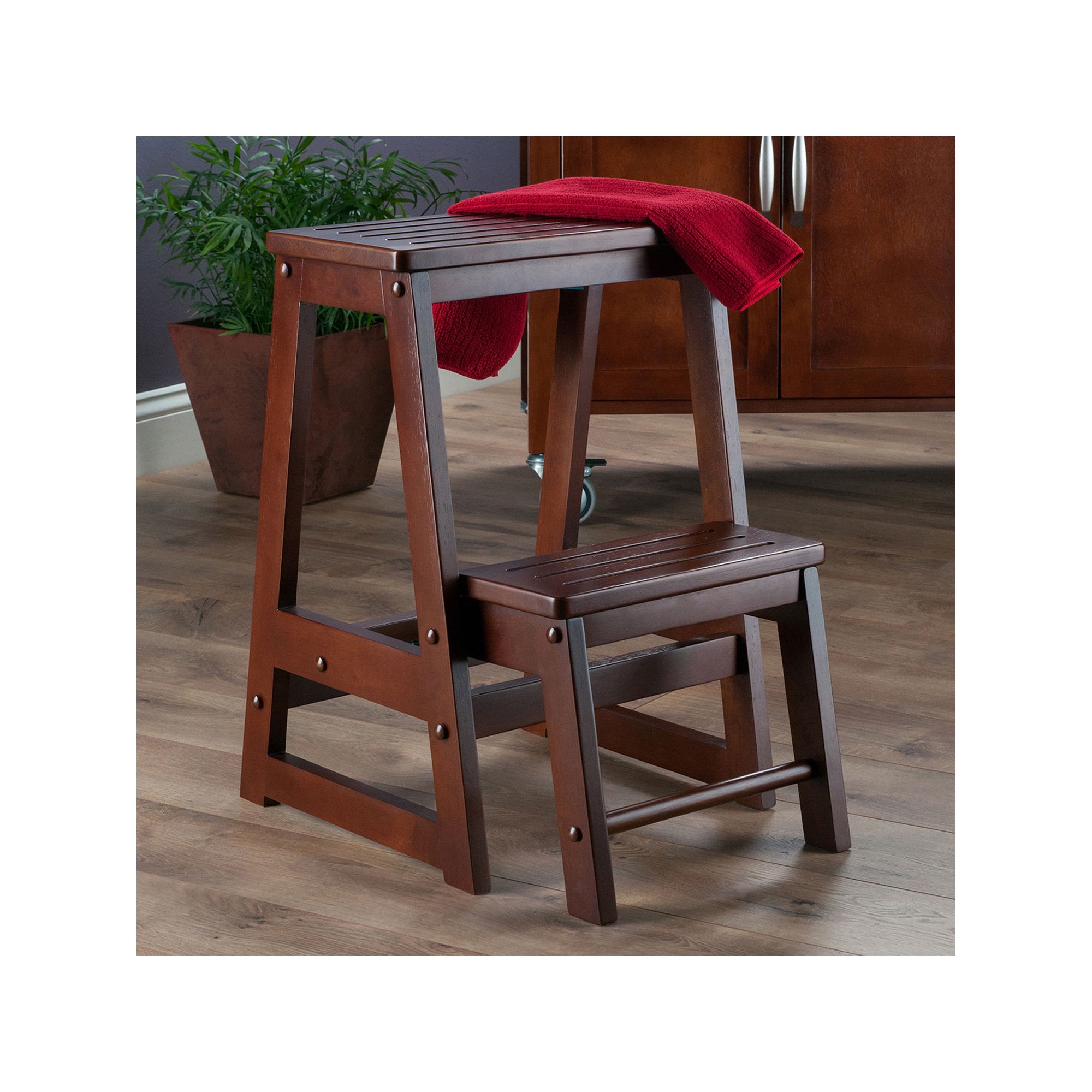 Winsome 2-pc. Double Step Stool Set, Antique Brown