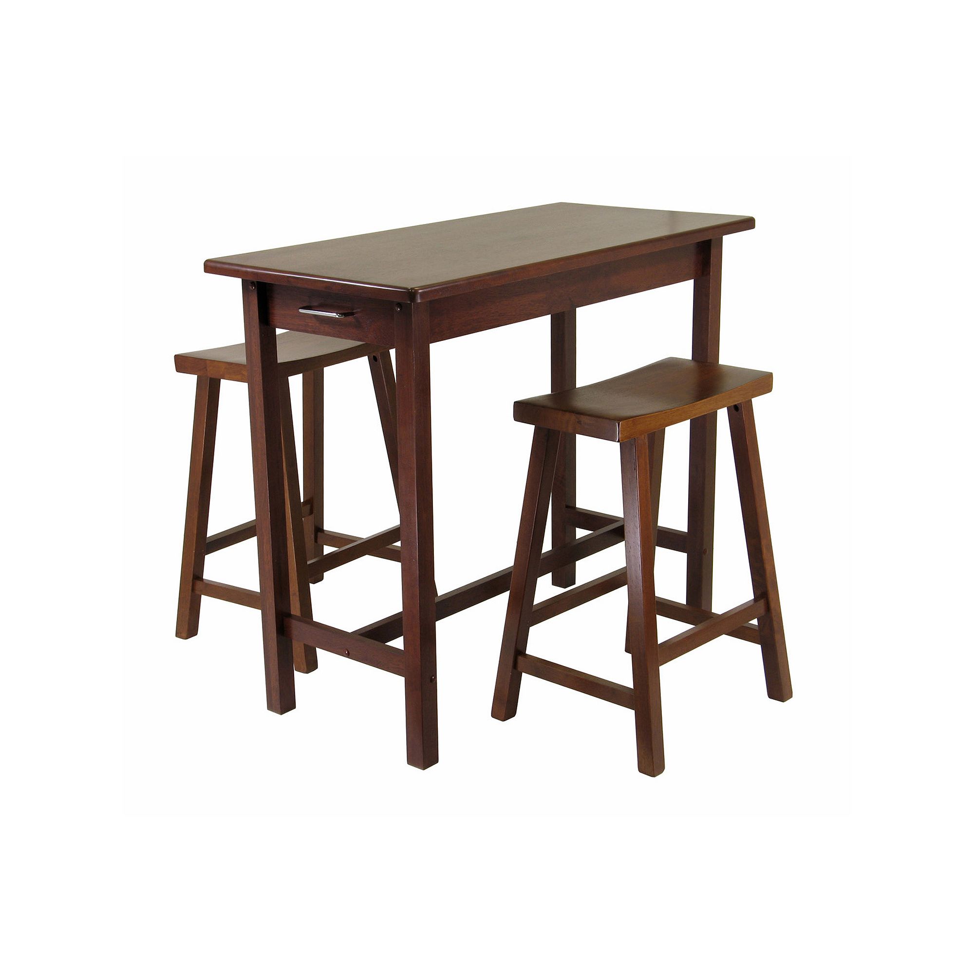 Winsome Kitchen Island 3-piece Set, Antique Brown