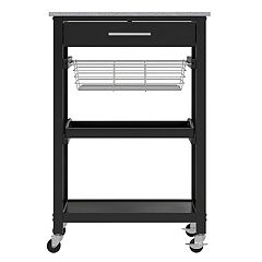 Mind Reader 9-Drawer Metal Rolling Utility Cart Black