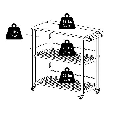 Winsome Foldable Kitchen Cart