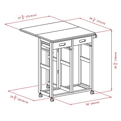 Winsome Space Saver Kitchen Cart 3-piece Set