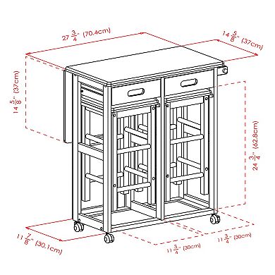 Winsome Space Saver Kitchen Cart 3-piece Set