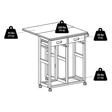 Winsome Space Saver Kitchen Cart 3-piece Set