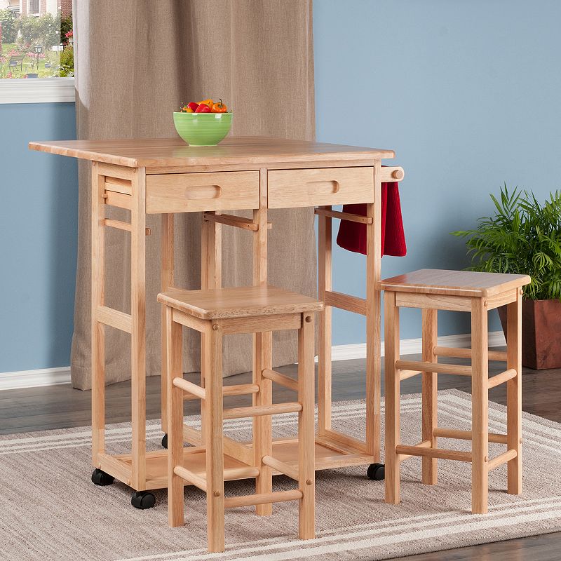 Winsome Space Saver Kitchen Cart 3-piece Set, Brown, Furniture