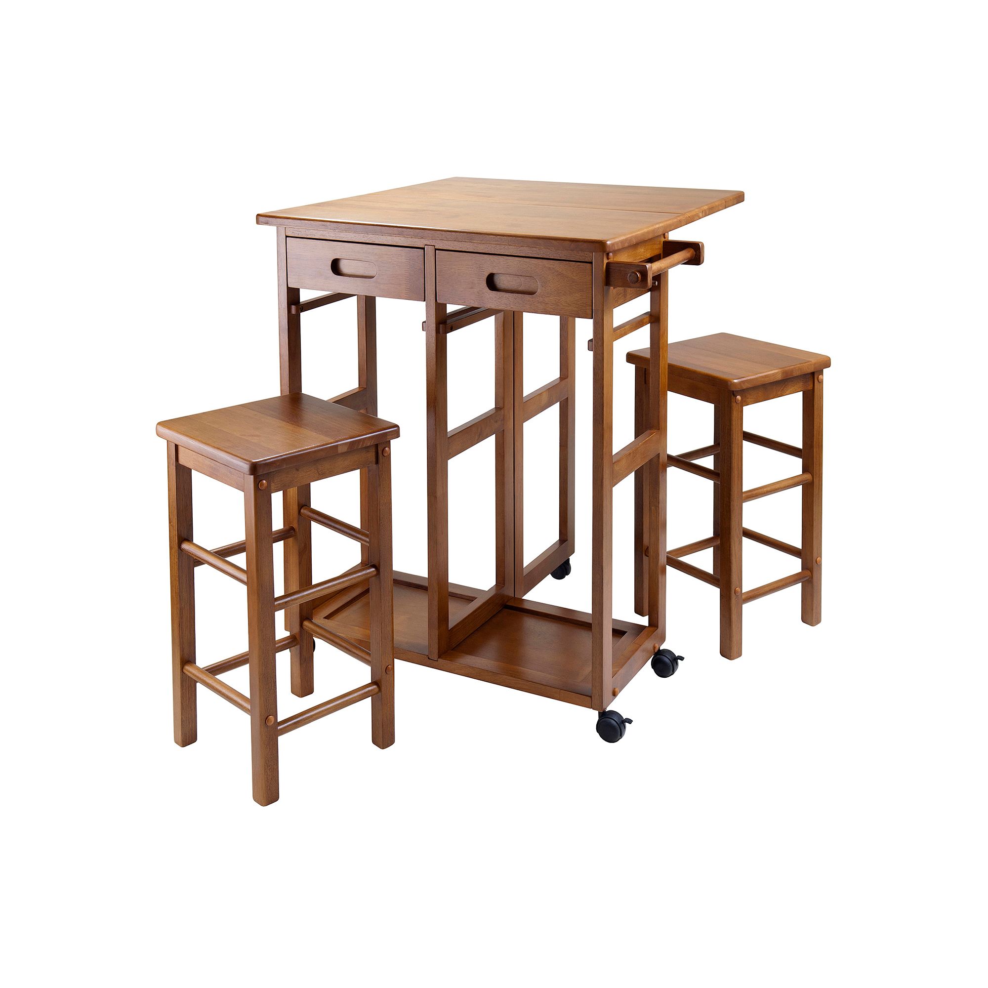 Winsome Space Saver Kitchen Cart 3-piece Set, Brown