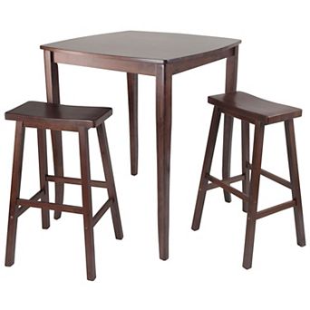 Winsome Inglewood 3 pc Saddle Seat Pub Dining Table Set