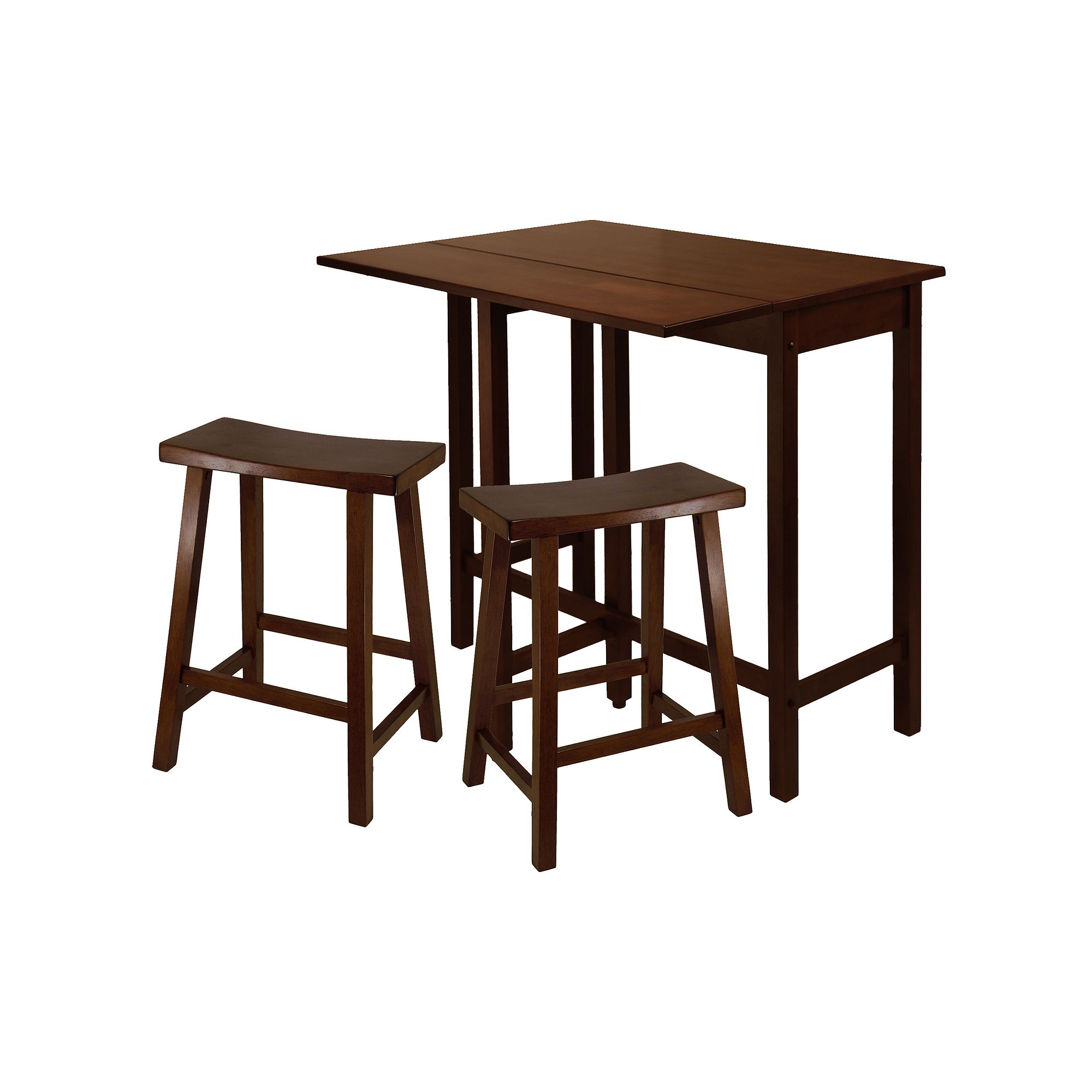 Winsome Lynnwood 3-pc. Saddle Stool Dining Set, Antique Brown