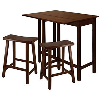 Winsome Lynnwood 3 pc Saddle Stool Dining Set