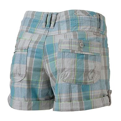 Unionbay Plaid Cuffed Shortie Shorts - Juniors