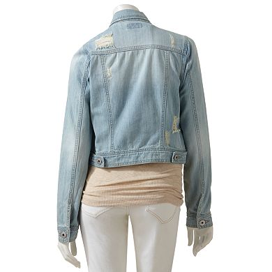 Mudd® Distressed Denim Jacket - Juniors