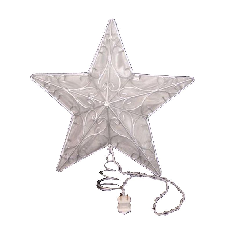 Kurt Adler Pre-Lit Star Tree Topper, Grey