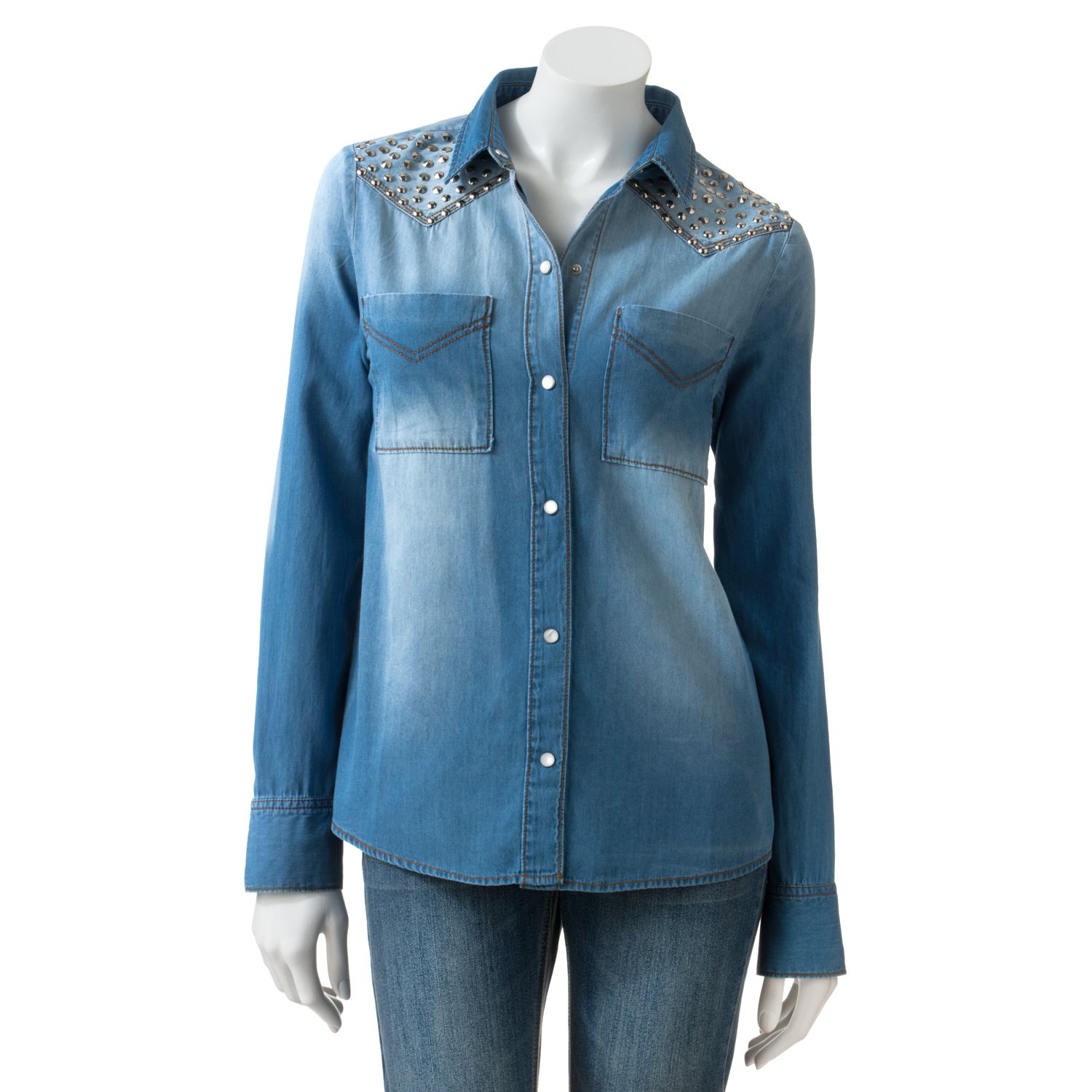 kohls denim shirts