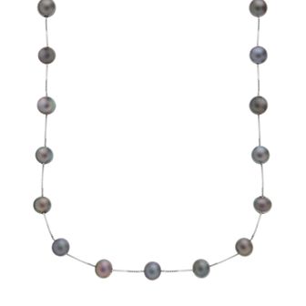 PearLustre by Imperial 14k White Gold Dyed Freshwater Cultured Pearl Station Necklace