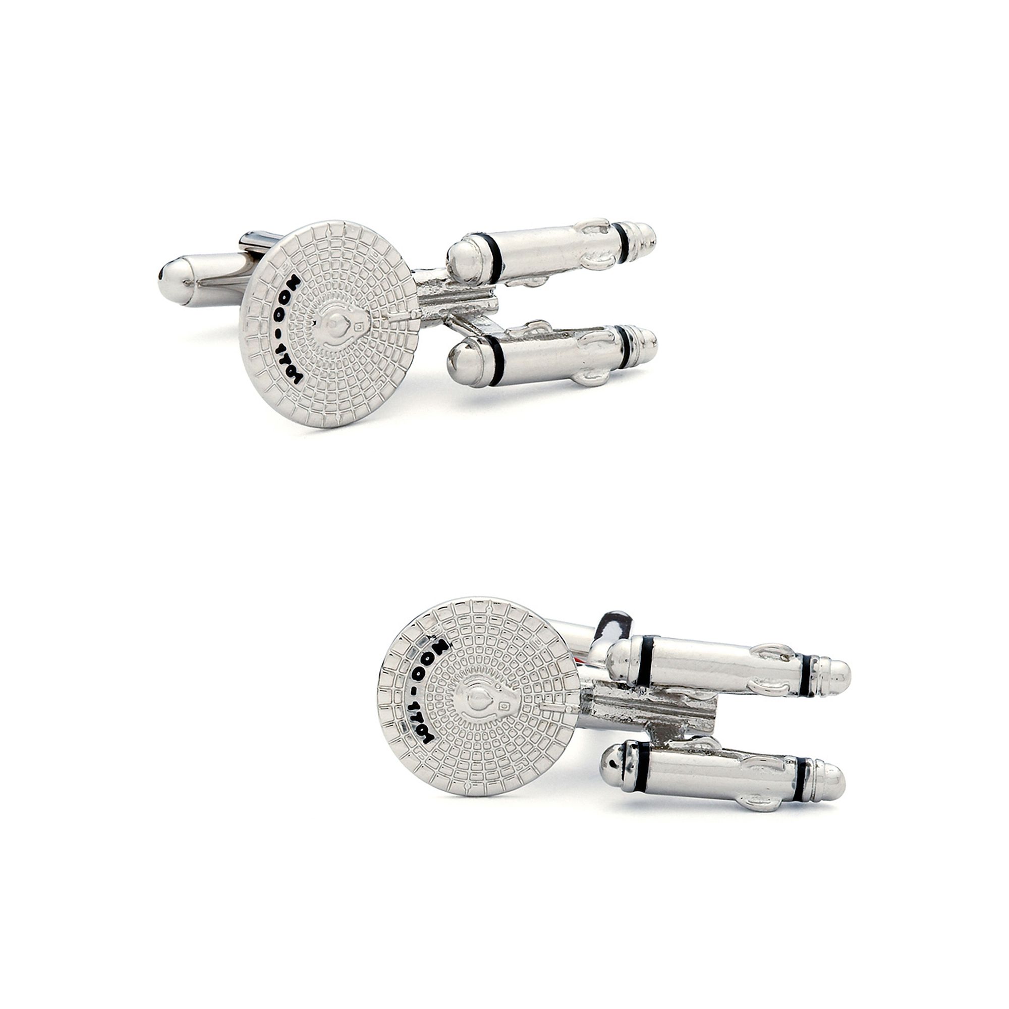 Mens Cuff Links, Inc. Star Trek Starship Enterprise Cuff Links, Silver