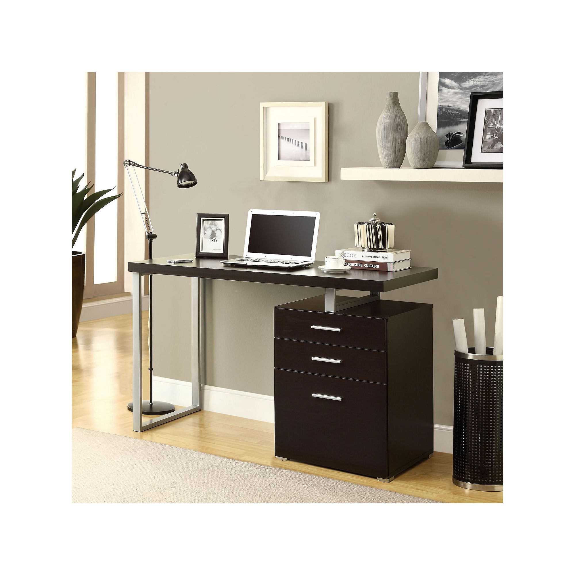 Monarch Hollow-Core Left/Right Facing Desk, Cappuccino
