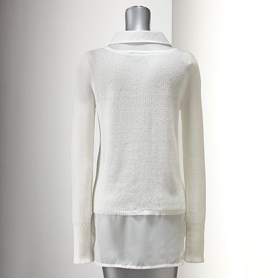 Women's Simply Vera Vera Wang Mock-Layer Sweater