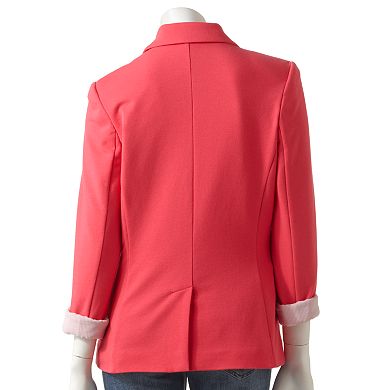 Women's Apt. 9® Solid Roll-Sleeve Blazer