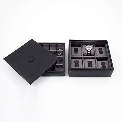 Watch and Cuff Link Leather Box