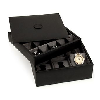 Watch & Cuff Link Leather Box