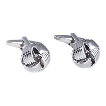Rhodium-Plated Knot Cuff Links