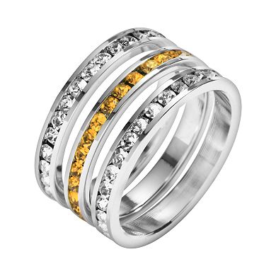 Traditions Jewelry Company Sterling Silver Crystal Eternity Ring Set