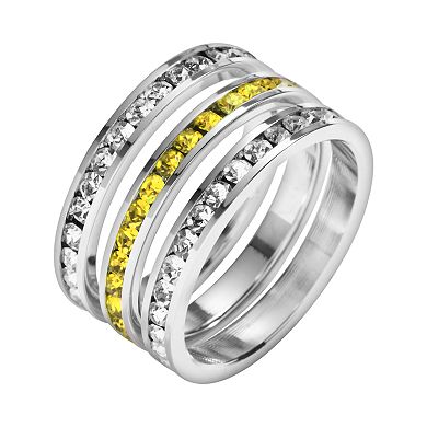 Traditions Jewelry Company Sterling Silver Crystal Eternity Ring Set