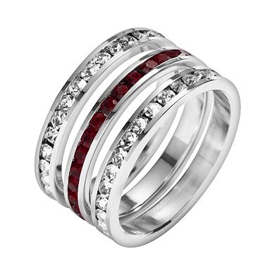 Traditions Jewelry Company Sterling Silver Crystal Eternity Ring Set