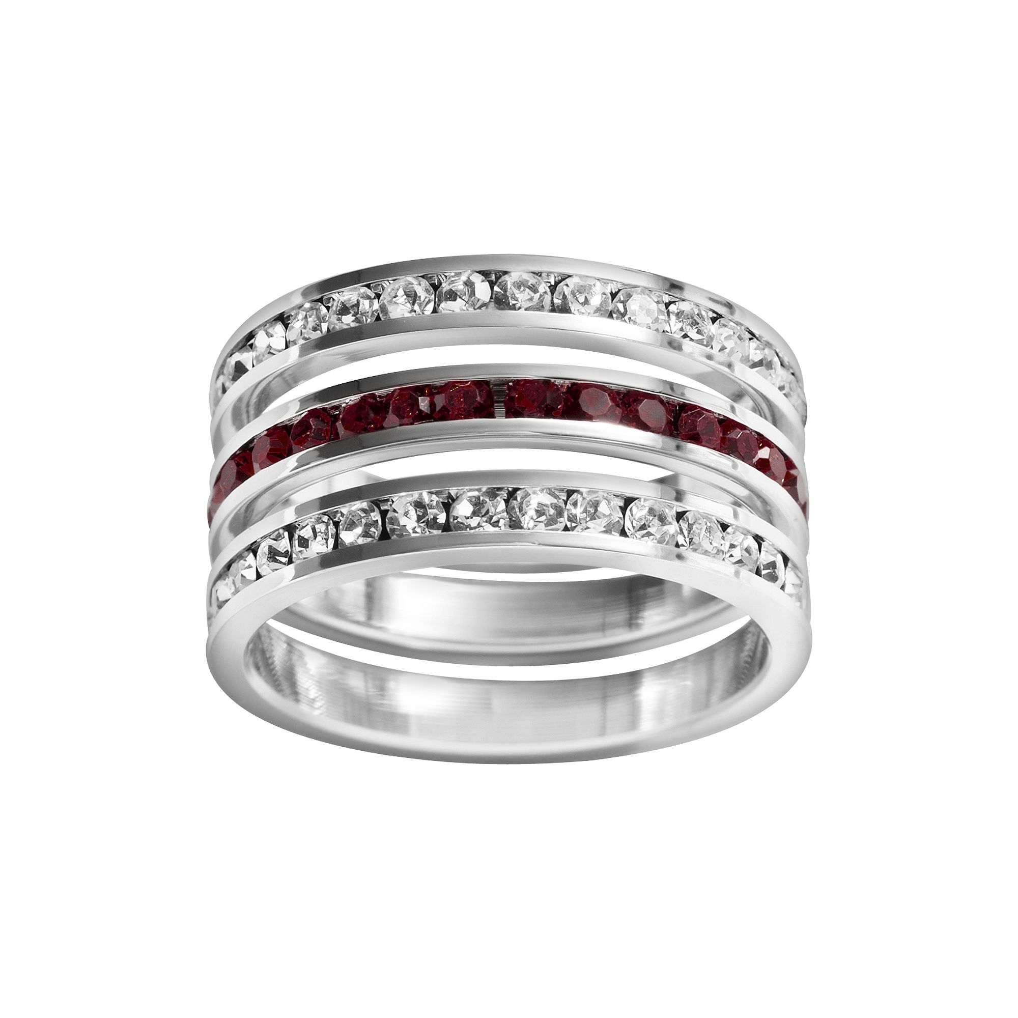Traditions Jewelry Company Sterling Silver Crystal Eternity Ring Set, Women