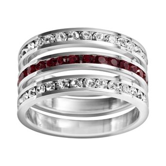 Traditions Jewelry Company Sterling Silver Crystal Eternity Ring Set
