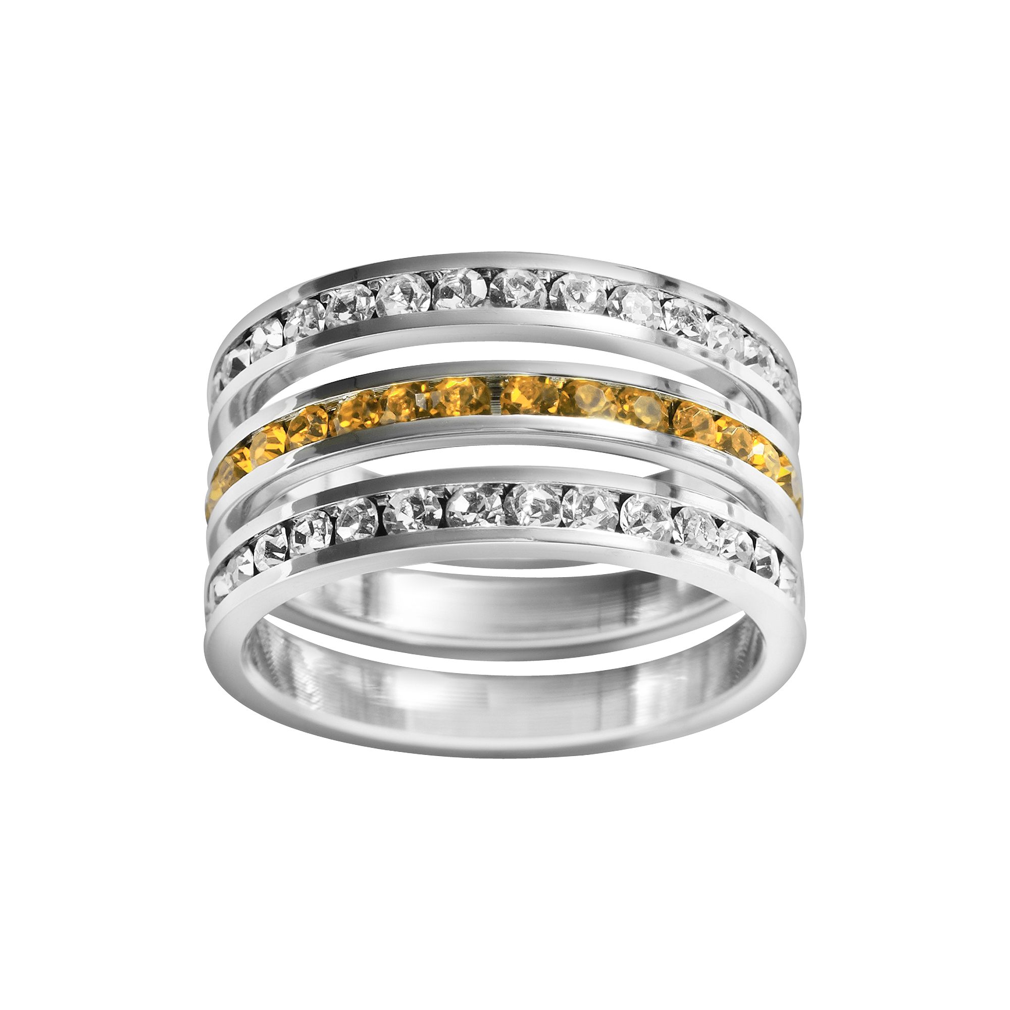 Traditions Jewelry Company Sterling Silver Crystal Eternity Ring Set, Women
