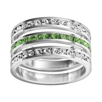 Traditions Jewelry Company Sterling Silver Crystal Eternity Ring Set