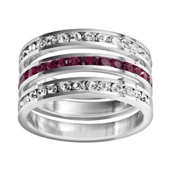 Traditions Jewelry Company Sterling Silver Crystal Eternity Ring Set
