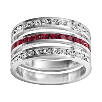 Traditions Jewelry Company Sterling Silver Crystal Eternity Ring Set