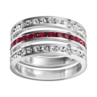 Traditions Jewelry Company Sterling Silver Crystal Eternity Ring Set