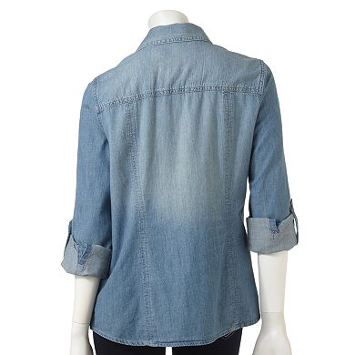 Sonoma Goods For Life® Roll-Tab Chambray Camp Shirt