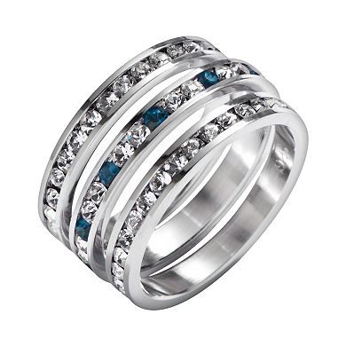 Traditions Jewelry Company Sterling Silver Crystal Eternity Ring Set